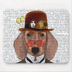 Mousepad Dachshund com o Chapéu de Bowler Steampunk