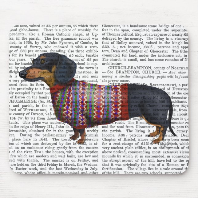 Mousepad Dachshund Com Sweater Wooly (Frente)