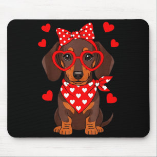 Mousepad Dachshund Dia dos Namorados Cãozinho Amante Wiener