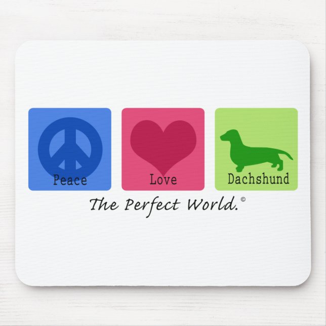 Mousepad Dachshund do amor da paz (Frente)