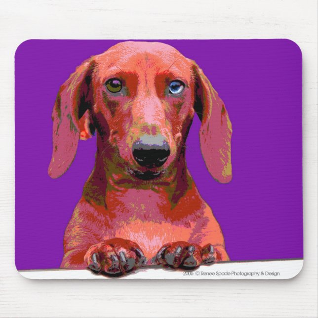 Mousepad Dachshund do pop art (Frente)