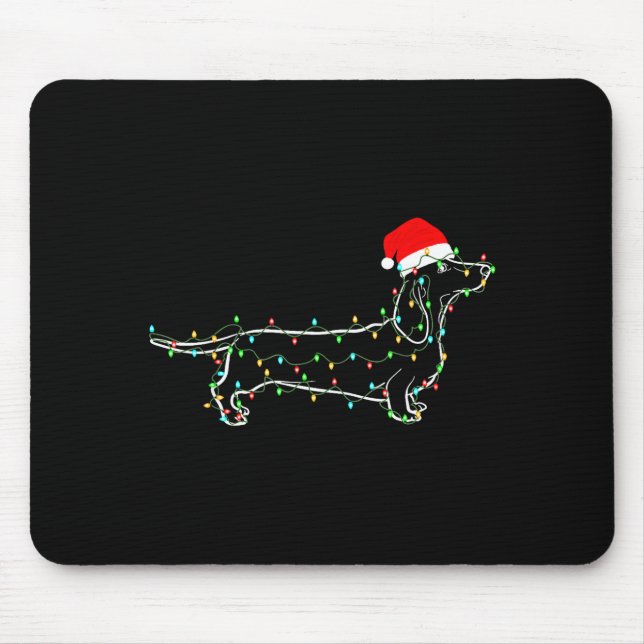 Mousepad Dachshund Dogs Tree Christmas Sweater Xmas For Pet (Frente)
