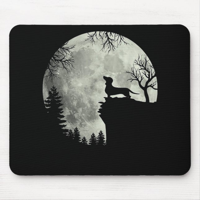 Mousepad Dachshund E Lua Halloween (Frente)