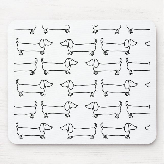 Mousepad Dachshund em preto-branco (Frente)