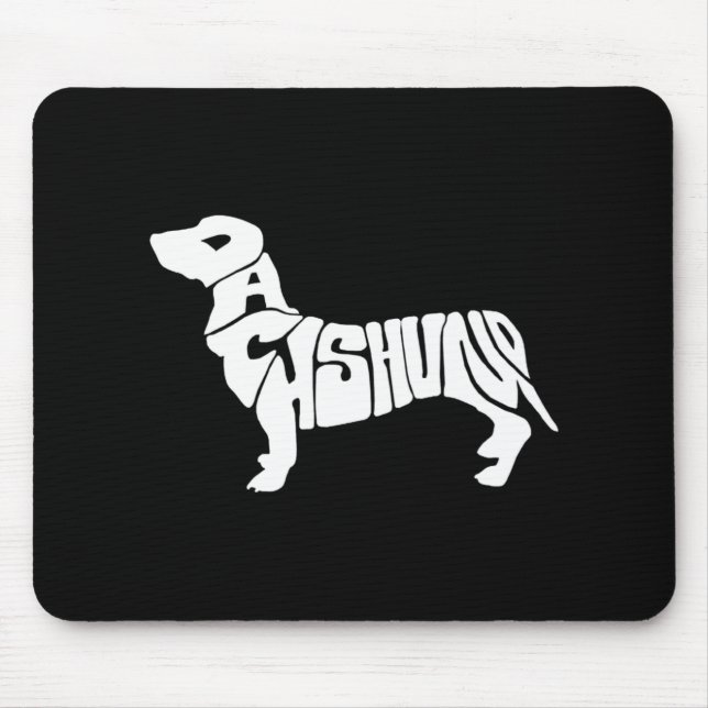 Mousepad Dachshund Funny Text Dog Tygraphy T Shirt  (Frente)