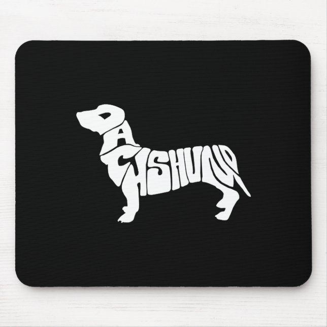 Mousepad Dachshund Funny Text Dog Tygraphy T Shirt  (Frente)