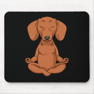 Mousepad Dachshund Gift Women Weiner Cachorro Yoga Meditata