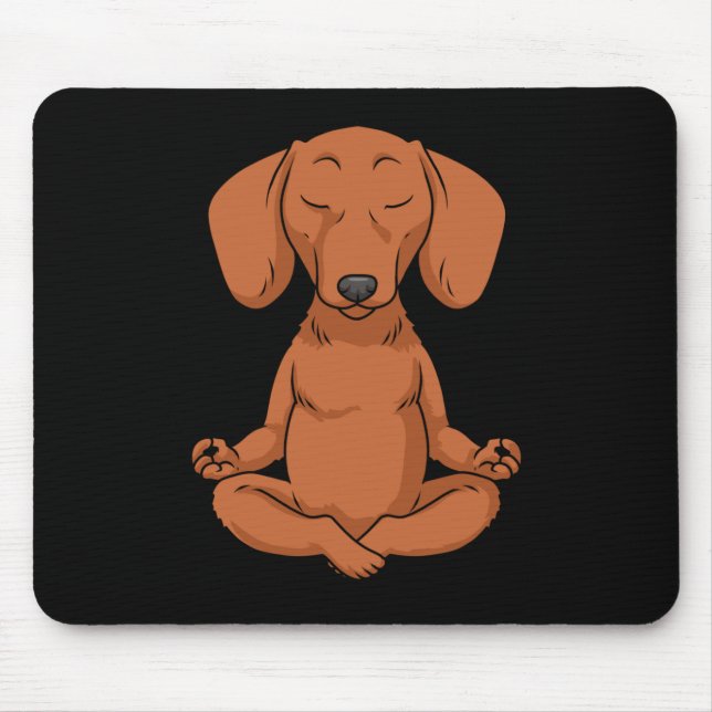 Mousepad Dachshund Gift Women Weiner Cachorro Yoga Meditata (Frente)
