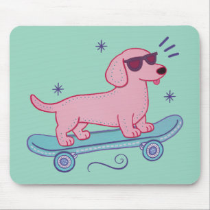 Mousepad Dachshund Legal de Skate Arte Divertida de Cacho