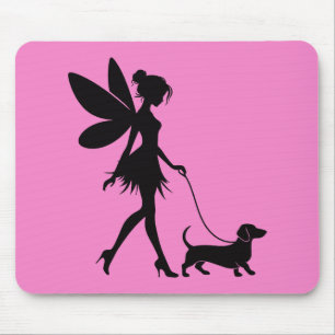 Mousepad Dachshund Passeando com Fada 