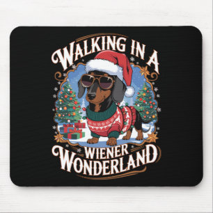 Mousepad Dachshund Santa Hat O Cachorro De Natal