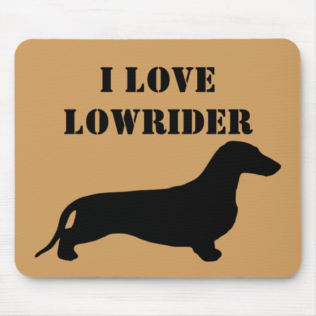 Mousepad Dachshund silhout preto + suas ideias (Frente)