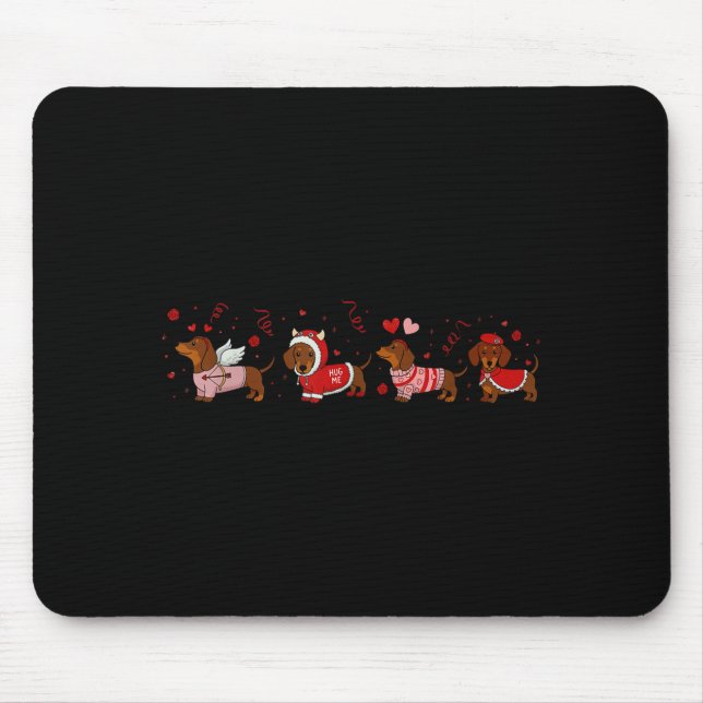 Mousepad Dachshund Valentine Dachshund Valentine’s Day Saus (Frente)