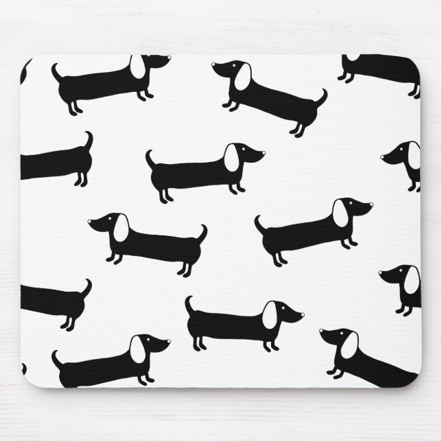 Mousepad Dachshunds em preto e branco (Frente)