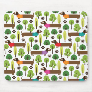 Mousepad Dachshunds em uma caminhada no parque