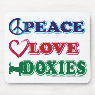 Mousepad Dachsund dos Paz-Amor-Doxies