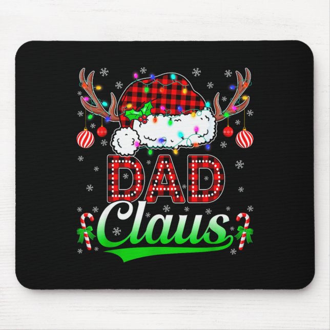 Mousepad Dad Claus Christmas Lights Matching Family Xmas Pa (Frente)