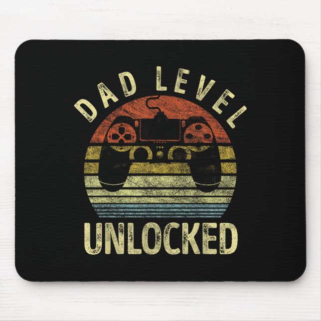 Mousepad Dad Level Unlocked, Gaming Dad Video Gamer Dad, Fu (Frente)