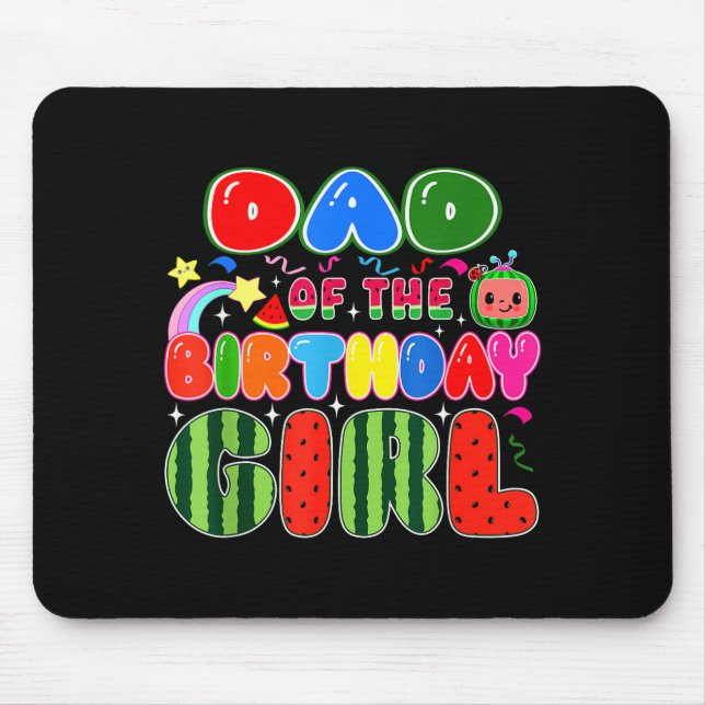 Mousepad Dad Of The Birthday Girl Melon Family Matching Fun (Frente)