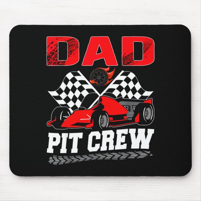 Mousepad Dad T Crew Racing Family Race Car Birthday Boy  (Frente)