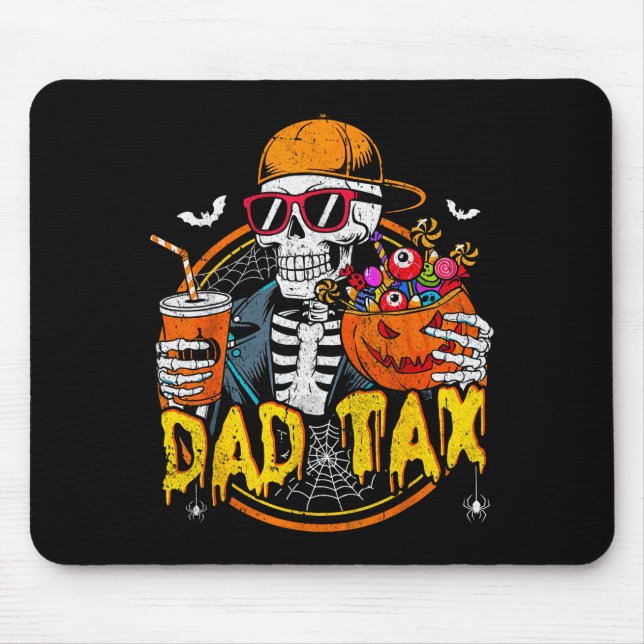 Mousepad Dad Tax Skeleton Halloween Costume Candy Pumpkin D (Frente)