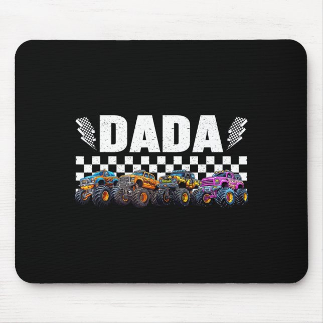 Mousepad Dada Retro Monster Truck Family Crew Birthday Matc (Frente)