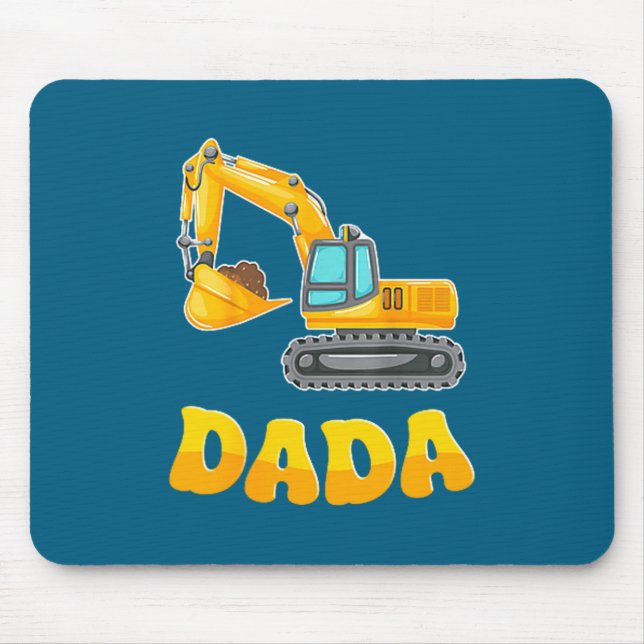 Mousepad Dada The Birthday Boy Excavator Construction Famil (Frente)