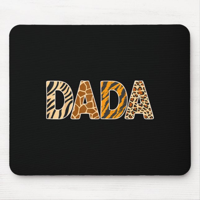 Mousepad Dada Wild Animal Print Zebra Giraffe Tiger Leopard (Frente)
