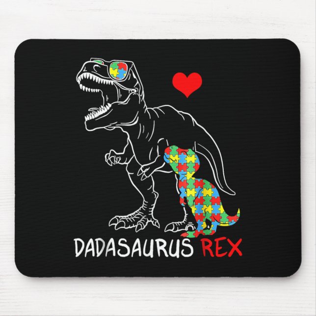 Mousepad Dadasaurus Rex Au Conscientização Orgulhoso Pai Di (Frente)