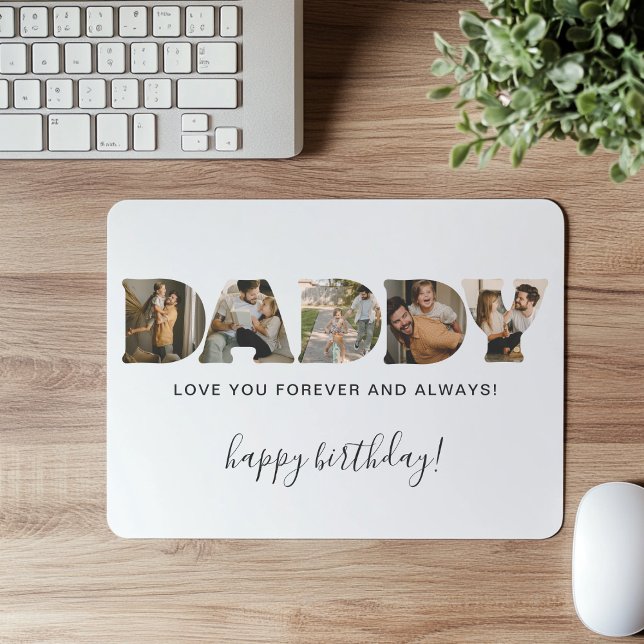 Mousepad DADDY Letter Photo Collage Birthday (Criador carregado)