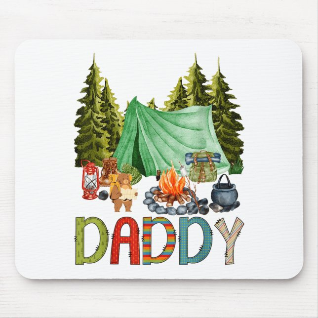 Mousepad Daddy Of The Happy Camper 1st Birthday Bear Camng  (Frente)