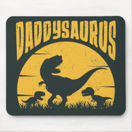 Mousepad Daddysaurus Dinossauros Pai Pai Amarelo Negro
