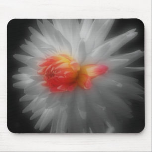 Mousepad Dahlia Feche O Bloco De Mão Branco Preto Flor