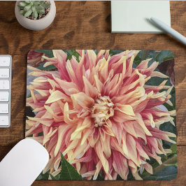 Mousepad Dahlia Floral, vermelha e amarela