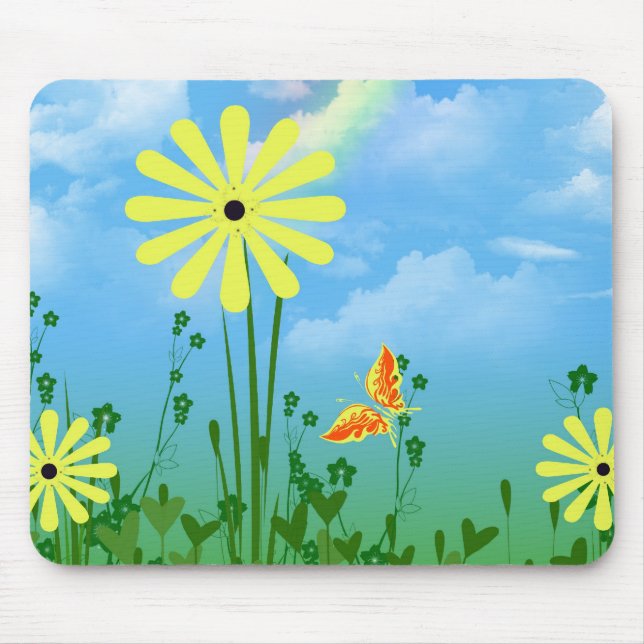 Mousepad Daisies Amarelo de Verão (Frente)