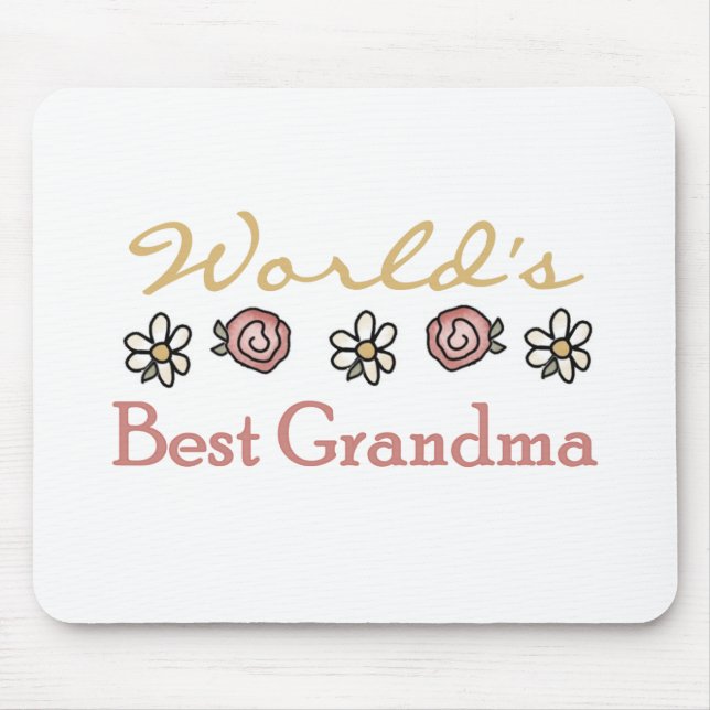 Mousepad Daisies e Rosas World Best Grandma (Frente)