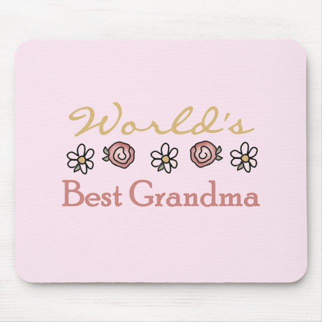 Mousepad Daisies e Rosas World Best Grandma (Frente)