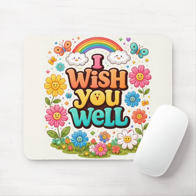 Mousepad Daisies Felizes e Arco-íris  (Com mouse)