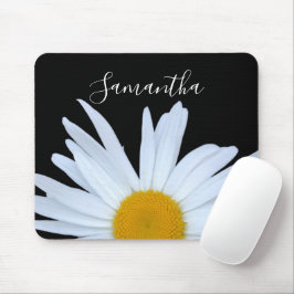 Mousepad Daisy Black Elegant White Script