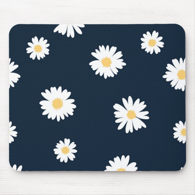 Mousepad Daisy On Blue Pattern (Frente)