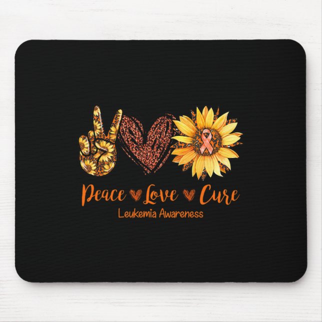 Mousepad Daisy Peace Love Cure Leukemia Sensibilização Pres (Frente)