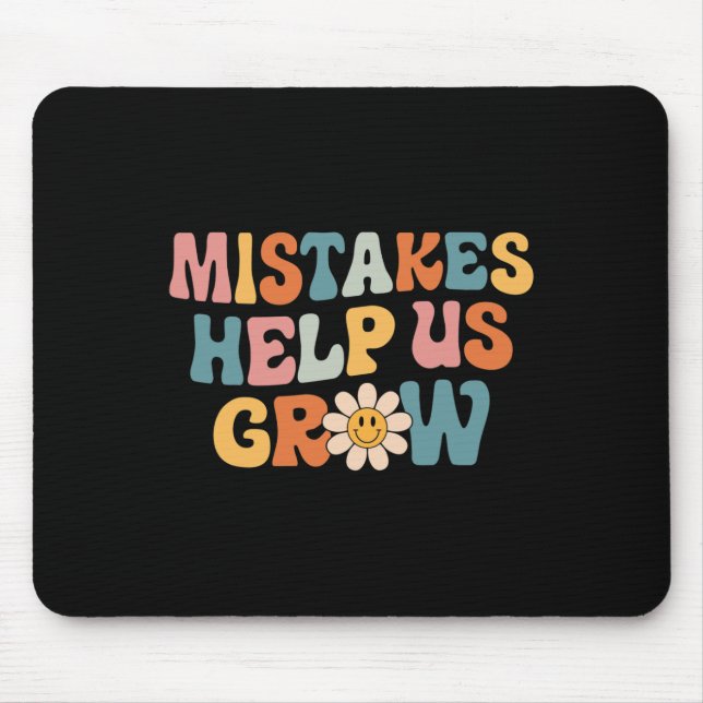 Mousepad Daisy Positive Growth Mindset Retro Professor Back (Frente)