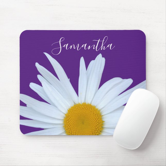 Mousepad Daisy Purple White Script (Com mouse)