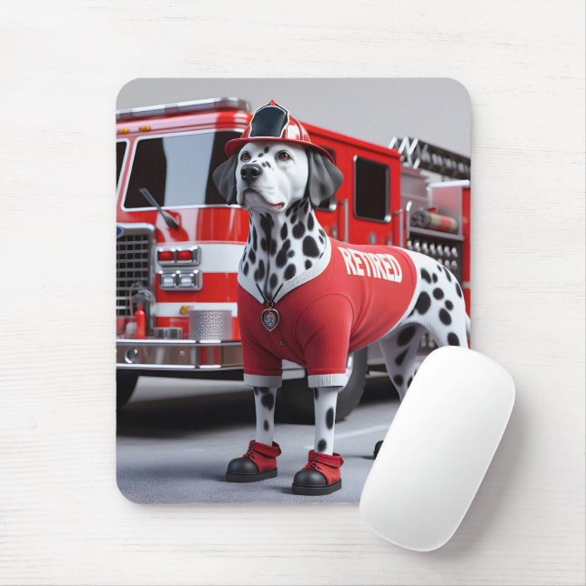 Mousepad Dalmama Vestindo Camisa Aposentada (Com mouse)
