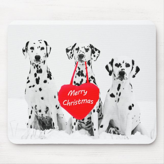 Mousepad Dalmatianos Desejando Mal-de-Natal (Frente)