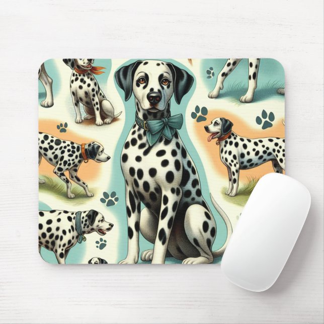 Mousepad Dalmático sem costura (Com mouse)