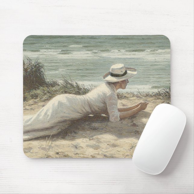 Mousepad Dama Antiga na Praia (Com mouse)
