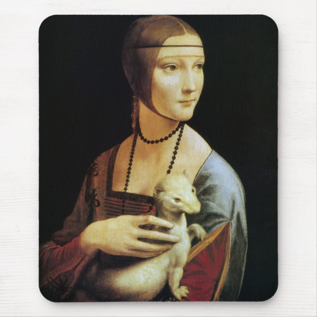 Mousepad Dama com Arminho por Leonardo da Vinci (Frente)