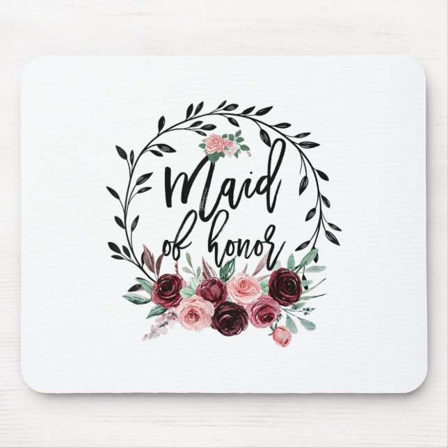 Mousepad Dama de Flores de Honra Chuveiro Casamento Despedi (Frente)