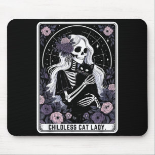 Mousepad Dama de Gato sem Filhos Carta de Tarot Esqueleto G